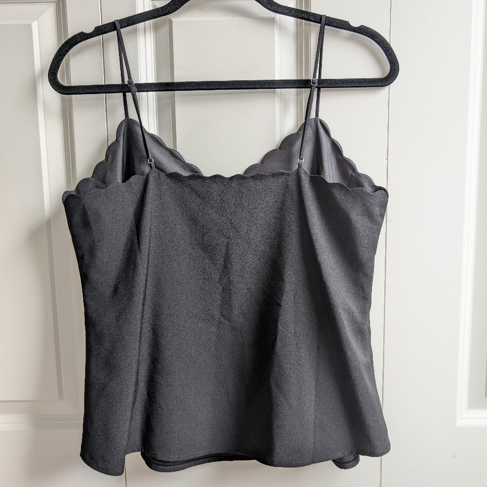 J. Crew Black Scalloped Tank Top - Picture 5 of 5